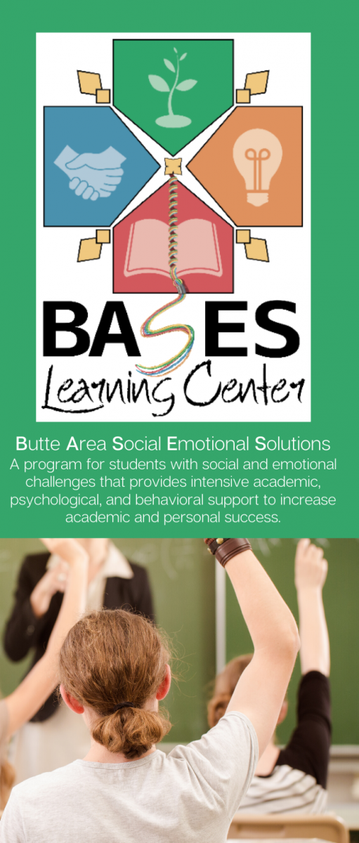 Front cover of trifold SELPA brochure describing BASES Learning Center programs