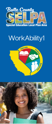 Front cover of SELPA trifold brochure about the workability program and how services are provided.
