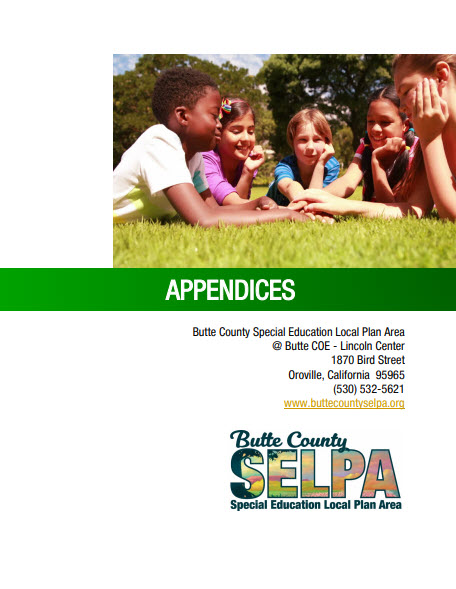 cover of the Appendices to the Butte County SELPA Procedural Manual that links to the document.